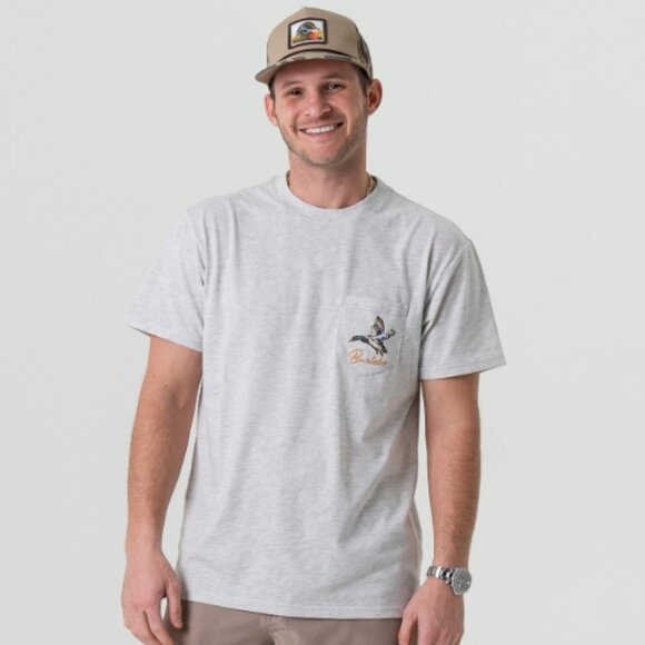 BURLEBO Pintail Triangle Diving Duck Short Sleeve Shirt in Ash Grey - Picture 3 of 4